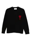 Ami Alexandre Mattiussi Ami Paris Ami Paris De Coeur Wool Sweater In Black