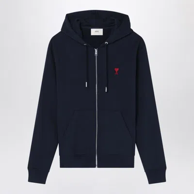 Ami Alexandre Mattiussi Ami Paris Ami Paris De Coeur Zip-up Sweatshirt Midnight
