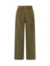Ami Alexandre Mattiussi Ami Paris Ami Paris Green Wide-leg Corduroy Trousers In Green