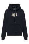 Ami Alexandre Mattiussi Navy Cotton Hoodie With Ami Paris Patch Blue