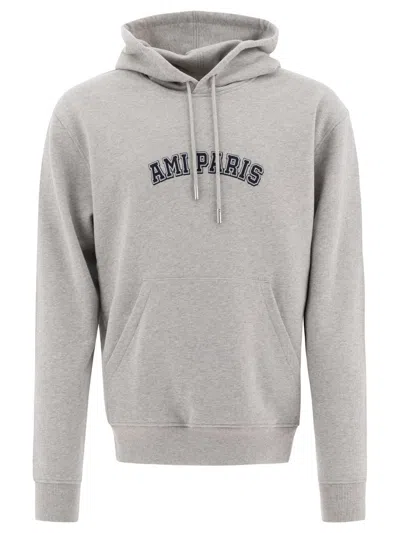 Ami Alexandre Mattiussi Ami Paris "ami Paris" Hoodie In Gray