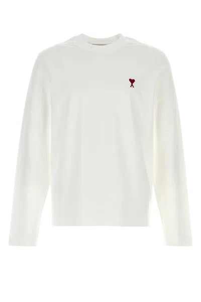 Ami Alexandre Mattiussi Ami Quota-longlseevestshirtwithcontrastedamidecoeur In Pattern