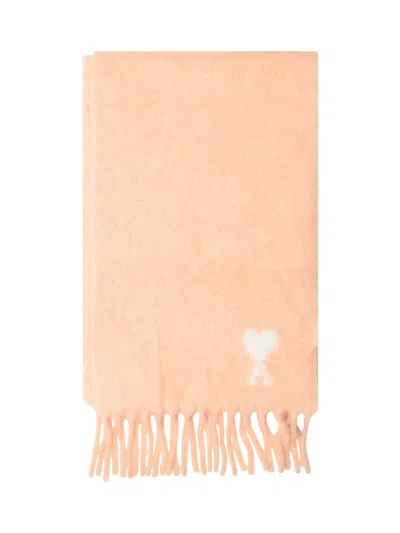 Ami Alexandre Mattiussi Ami Paris Ami Paris Scarf In Pink Wool In Neutral