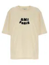 Ami Alexandre Mattiussi Ami Paris-patch T-shirt In Beige