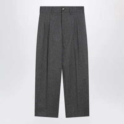 Ami Alexandre Mattiussi Ami Paris Ami Paris Wide-leg Wool Trousers In Gray
