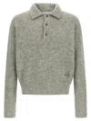 Ami Alexandre Mattiussi Ami Paris Grey Wool And Alpaca Polo Sweater Ami Paris In Black