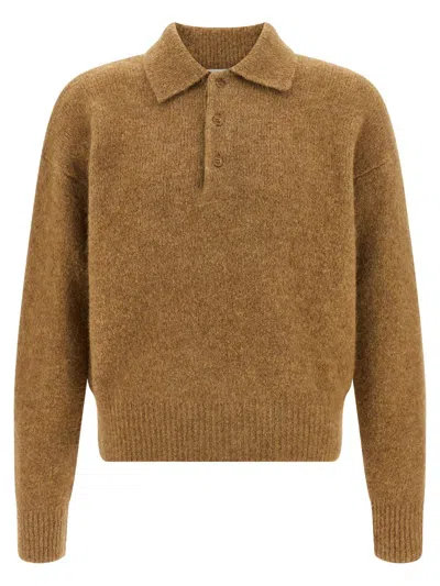 Ami Alexandre Mattiussi Ami Polo Beige In Brown