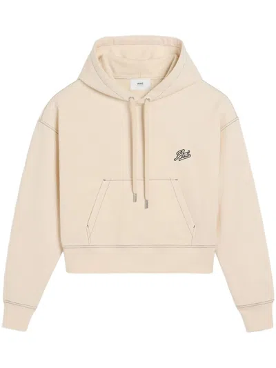 Ami Alexandre Mattiussi Ami Paris Ami Signature Hoodie In Neutral