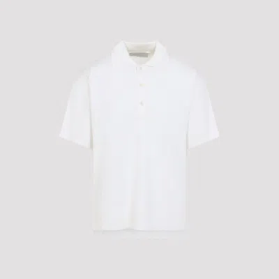 Ami Alexandre Mattiussi Ami Paris Ami Thin Wool Short Sleeves Ami De Coeur Polo In White