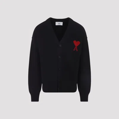 Ami Alexandre Mattiussi Ami Paris Ami Wool Ami De Coeur Cardigan In Blue