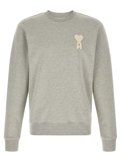 Ami Alexandre Mattiussi Ami Paris 'amis De Coeur' Sweatshirt In Gray