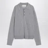 Ami Alexandre Mattiussi Ami Paris Grey Wool And Silk Polo Ami De Coeur Men In Gray