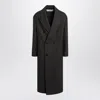 Ami Alexandre Mattiussi Ami Paris Anthracite Grey Double-breasted Wool Coat Men In Black