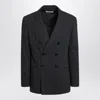 Ami Alexandre Mattiussi Ami Paris Anthracite Grey Double-breasted Wool Jacket Men In Black