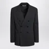 Ami Alexandre Mattiussi Ami Paris Anthracite Grey Double-breasted Wool Jacket Men