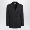 Ami Alexandre Mattiussi Ami Paris Anthracite Grey Double-breasted Wool Jacket Men In Black