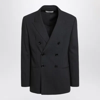 AMI ALEXANDRE MATTIUSSI AMI PARIS ANTHRACITE GREY DOUBLE BREASTED WOOL JACKET