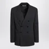 Ami Alexandre Mattiussi Ami Paris Anthracite Grey Double-breasted Wool Jacket Men In Gray