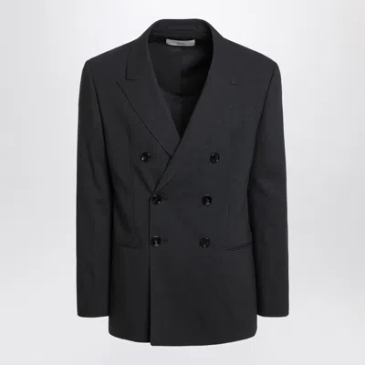 Ami Alexandre Mattiussi Ami Paris Anthracite Grey Double-breasted Wool Jacket Men In Gray
