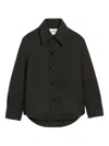 Ami Alexandre Mattiussi Ami Paris Anthracite Grey Wool Shirt With Pockets In Gray