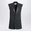 Ami Alexandre Mattiussi Ami Paris Anthracite Grey Wool Vest Women In Black