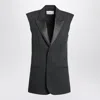 Ami Alexandre Mattiussi L Sleeveless Tuxedo Jacket In Black