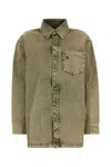 Ami Alexandre Mattiussi Army Green Denim Oversize Shirt