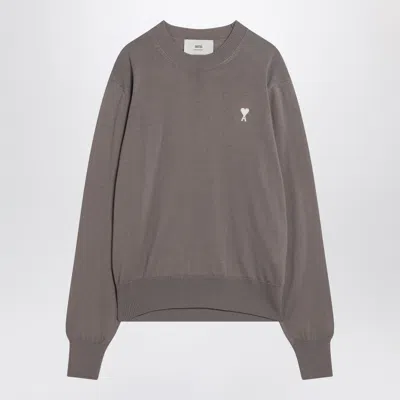 AMI ALEXANDRE MATTIUSSI AMI PARIS ASH COLOURED AMI DE COEUR SWEATER