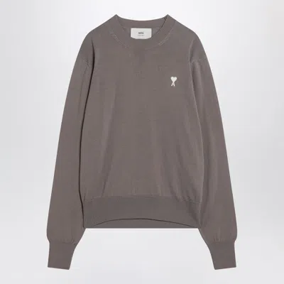 Ami Alexandre Mattiussi Ami Paris Ash-coloured Ami De Coeur Sweater Men In Cream