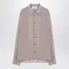 Ami Alexandre Mattiussi Ami Paris Ash Coloured Shirt In Polyester Crêpe