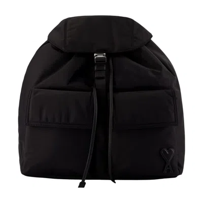 Ami Alexandre Mattiussi Ami Paris Backpack In Black
