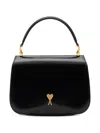 Ami Alexandre Mattiussi Black Handbag With Adc Patch On The Front And Adjustable And Removable Shoulder Strap In Leather Wom In Black