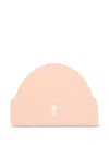 Ami Alexandre Mattiussi Pink Alpaca Striped Ami De Coeur Beanie Pink In Neutral