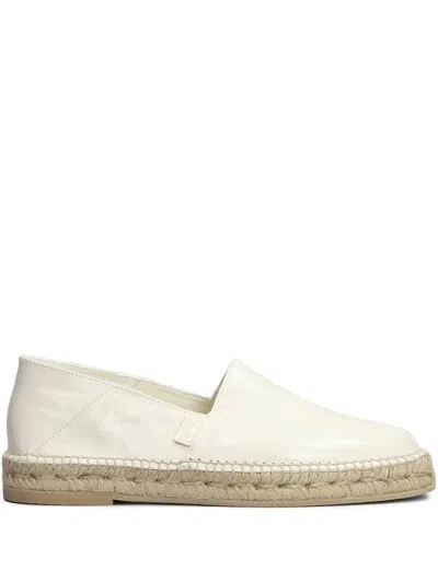 Ami Alexandre Mattiussi Ami Paris Beig Leather Espadrilles In White
