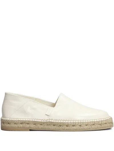 Ami Alexandre Mattiussi Ami Paris Beig Leather Espadrilles In White