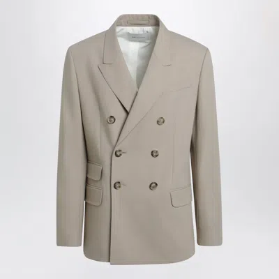 Ami Alexandre Mattiussi Ami Paris Beige Doublebreasted Virgin Wool Gabardine Jacket In Brown