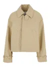 Ami Alexandre Mattiussi Beige Trench Coat With Classic Collar And Front Concealed Button Closure In Multicolor