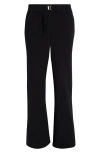 Ami Alexandre Mattiussi Ami Paris Men Black Pants With Elastic Waist With Drawstring In Virgin Wool Man In Black/001