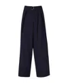 Ami Alexandre Mattiussi Ami Paris Belted Wide Leg Pants In Black