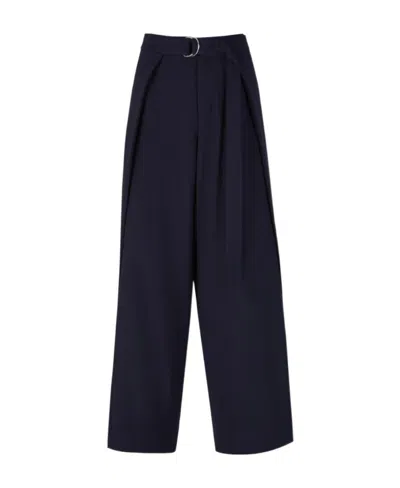 Ami Alexandre Mattiussi Ami Paris Belted Wide Leg Pants In Blue