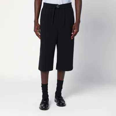 AMI ALEXANDRE MATTIUSSI AMI PARIS | BERMUDA WIDE BLACK IN COTTON