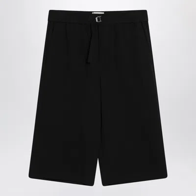 AMI ALEXANDRE MATTIUSSI AMI PARIS BERMUDA WIDE BLACK IN COTTON