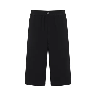 AMI ALEXANDRE MATTIUSSI AMI PARIS  BERMUDA WIDE BLACK IN COTTON