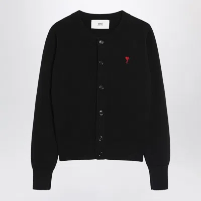 Ami Alexandre Mattiussi Ami Paris Black Ami De Coeur Cardigan Women