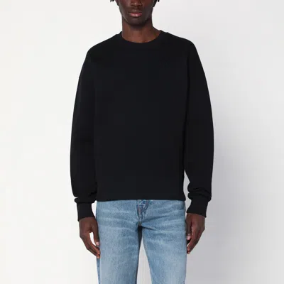 Ami Alexandre Mattiussi Ami Paris Black Ami De Coeur Crewneck Sweatshirt