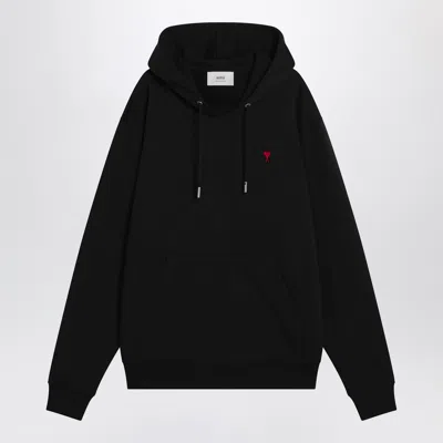 Ami Alexandre Mattiussi Ami Paris Black Ami De Coeur Hoodie