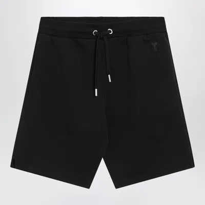 AMI ALEXANDRE MATTIUSSI AMI PARIS BLACK AMI DE COEUR SHORTS