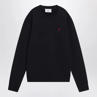 AMI ALEXANDRE MATTIUSSI AMI PARIS  BLACK AMI DE COEUR SWEATSHIRT