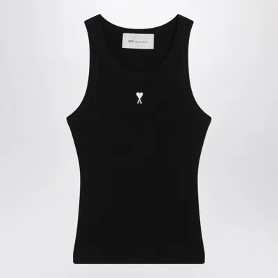 Ami Alexandre Mattiussi Ami Paris Black Ami De Coeur Tank Top Women