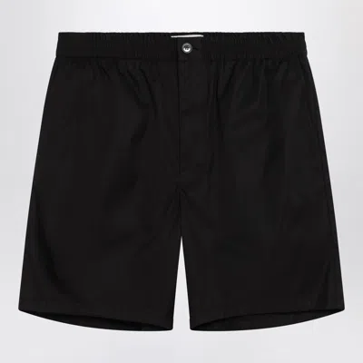 Ami Alexandre Mattiussi Ami Paris Black Bermuda Shorts In Technical Twill Nylon And Cotton